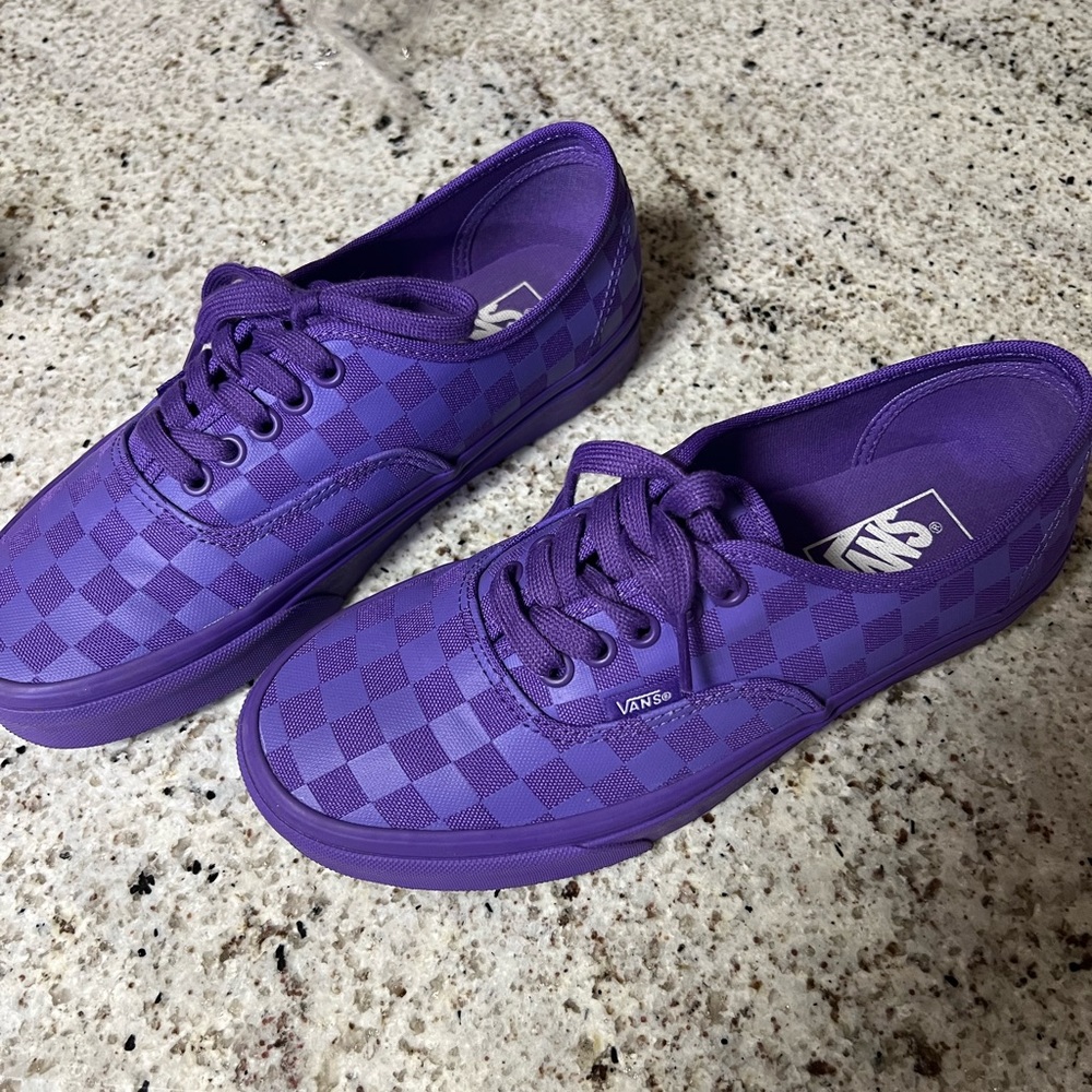 Purple Checkerboard Vans